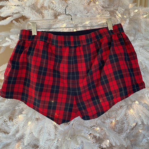J. Crew Red/Black Tartan Cotton Cami & Short PJ Set, Medium - Picture 6 of 9